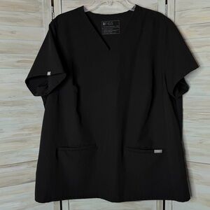 FIGS Technical Collection Black Casma Women’s 3 Pocket Scrub Top Size 3XL XXXL